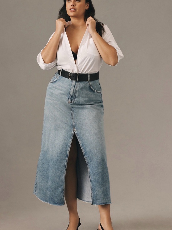 Pilcro Dresses & Skirts - Pilcro The Madi Denim Front Slit Skirt